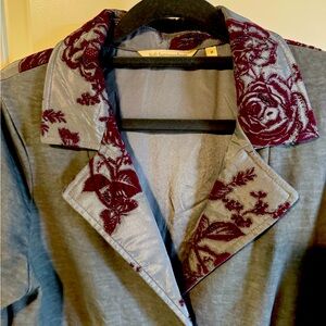 Soft Surroundings Grandeur Jacket Long Grey Purple Embroidered. Worn once.